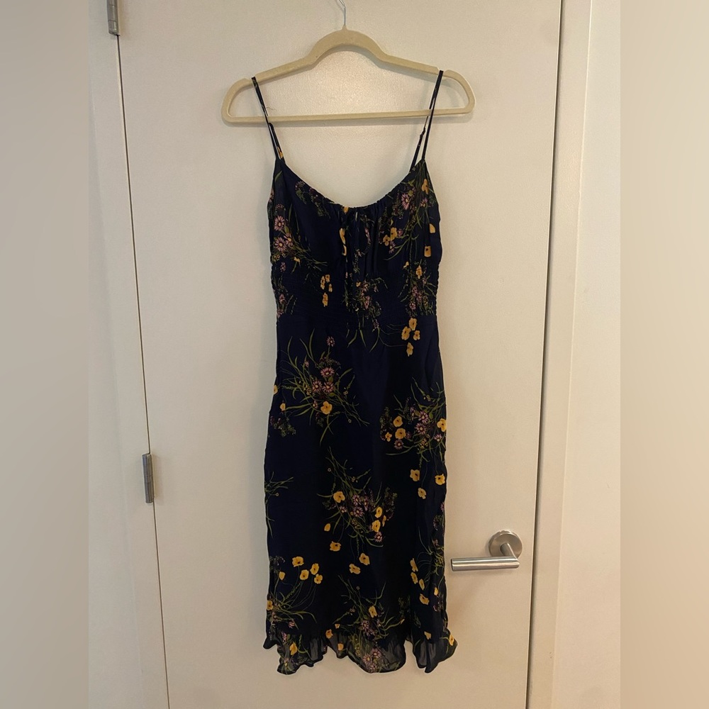 Reformation Navy Floral Dress - Size 8